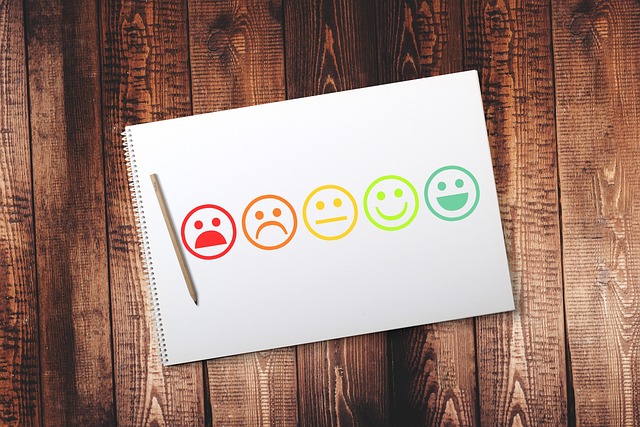 pictures of a range of smiley faces ranging from unhappy to happy