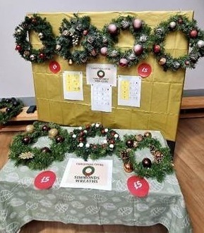 Wreaths at the Christmas Fayre